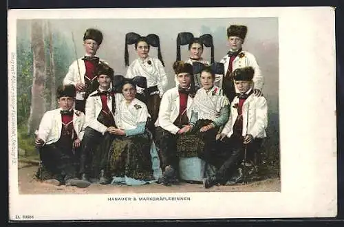 AK Hanauer und Markgräflerinnen in Schwarzwälder Tracht