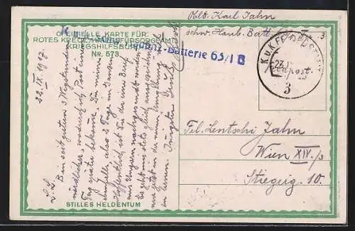 AK Rotes Kreuz Nr. 573, Stilles Heldentum, Rote Kreuz Schwester trägt in Stadt Briefe aus, Strassenbahn