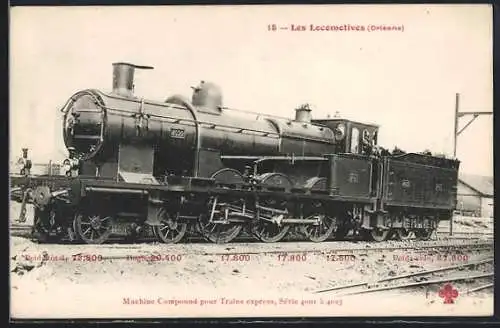 AK Französische Eisenbahn-Lokomotive, Machine Compound pour Trains express
