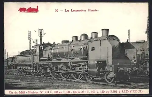 AK Machine No. 231, Cie. du Midi, französische Eisenbahn