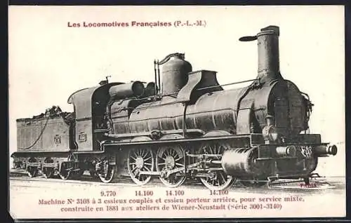 AK Machine No. 3108, französische Eisenbahn