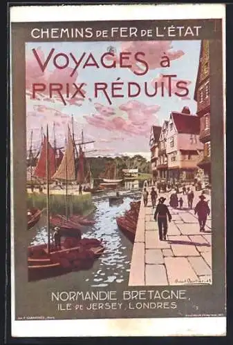 AK Londres, chemins de fer de l'ouest, voyages a prix reduits, ile de jersey