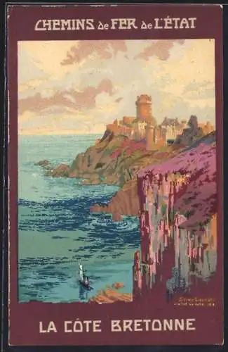 Künstler-AK La Côte Bretonne, Chemins de Fer de l`État