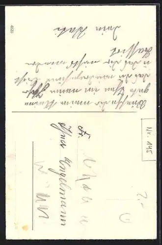 AK Prosit Neujahr, Schornsteinfeger mit Schwein und Glücksklee