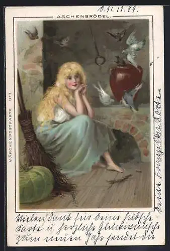 Lithographie Aschenbrödel, Aschenputtel
