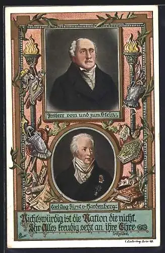 AK Freiherr vom und zum Stein, Carl August Fürst von Hardenberg, Staatsmänner