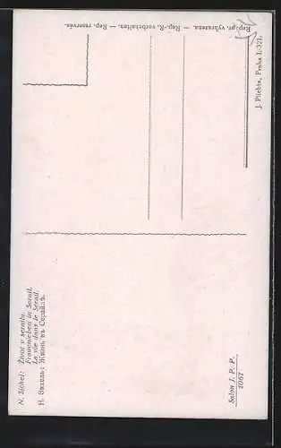 AK Konstantinopel, Frauenleben in Serail, Musikinstrument