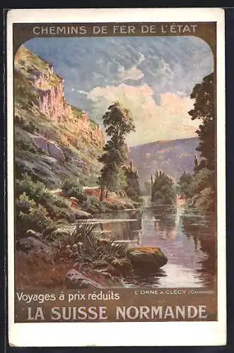Künstler-AK Tourismus-Reklame der Chemins de Fer de L`Etat, La Suisse Normande