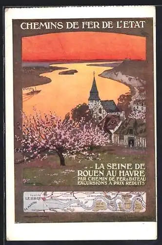 AK Havre, La Seine de Rouen, Tourismus