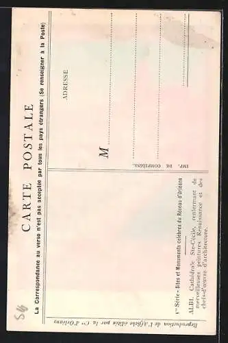 Künstler-AK Albi, La Cathedrale et le Pont-Vieux, Chemin de Fer d`Orleans