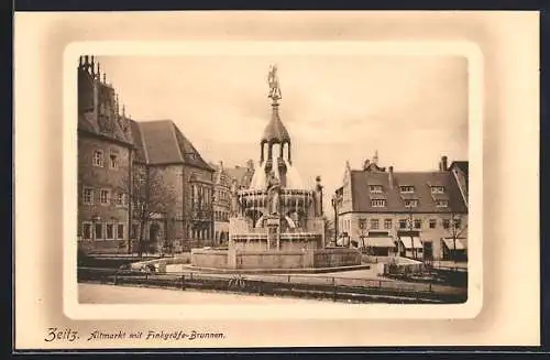 AK Zeitz, Altmarkt mit Finkgräfe-Brunnen