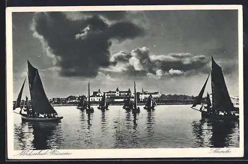 AK Büsum, Seeseite mit Segelbooten