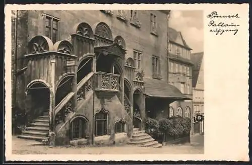 AK Pössneck / Thür., Rathausaufgang