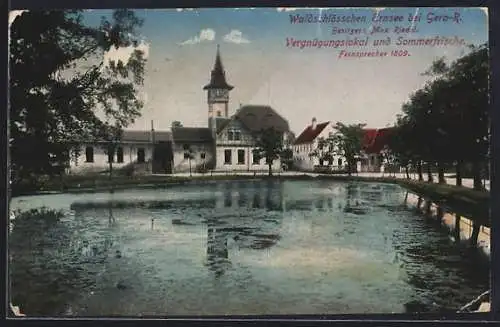 AK Gera, Gasthaus Waldschlösschen von Max Riedel