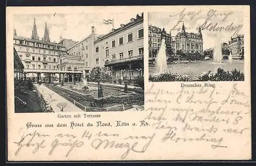 AK Köln-Neustadt, Hotel du Nord, Terrasse, Deutscher Ring