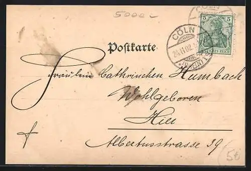 AK Köln-Neustadt, Passanten auf dem Hohenzollernring