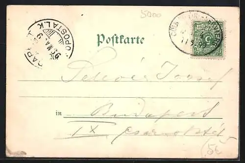 Lithographie Köln, Hohenzollern-Ring, Hohenstaufen Ring, Flora