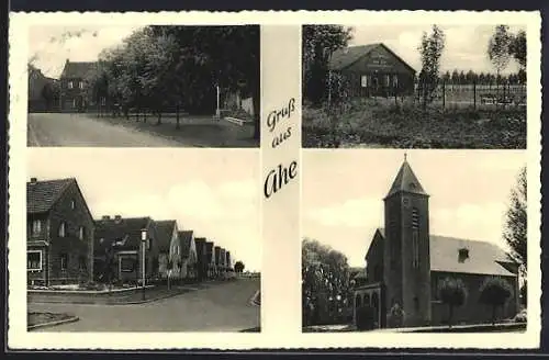 AK Ahe, Ortspartie, Strassenpartie, Kirche