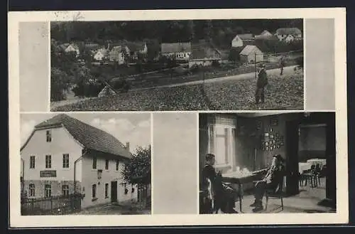 AK Vollradisroda, Waldgasthaus und Blick auf den Ort