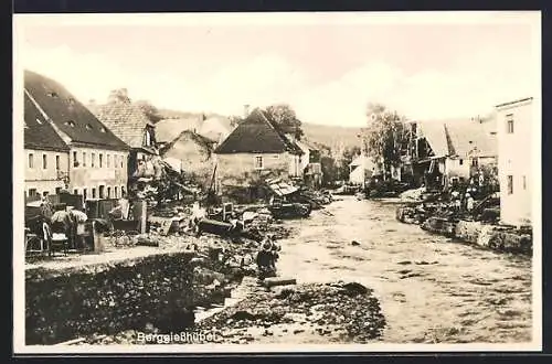 AK Berggiesshübel, Schäden nach der Unwetter-Katastrophe am 08. Juli 1927