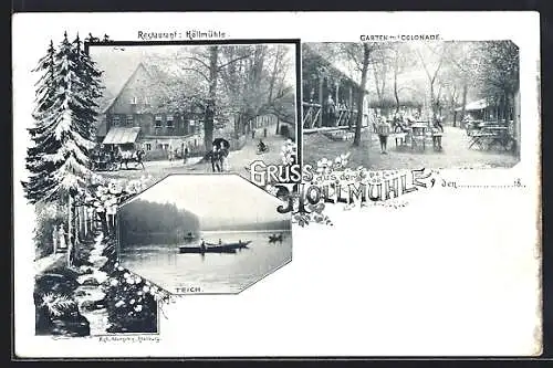 AK Chursdorf / Penig, Restaurant Höllmühle, Ruderboote auf dem Teich
