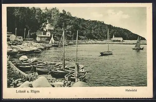 AK Lohme a. Rügen, Hafenpanorama