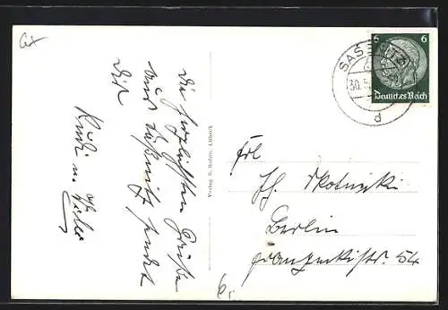 AK Sassnitz a. Rügen, Brandung am Strande