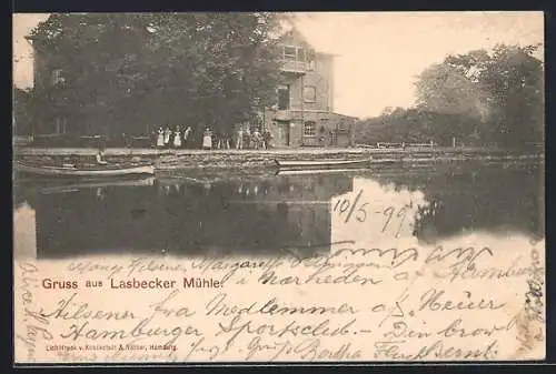 AK Lasbek, Blick zur Mühle, Boot