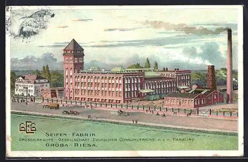 AK Riesa-Gröba, Seifen-Fabrik