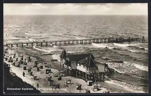 AK Koserow, Blick auf Familienbad mit Seesteg