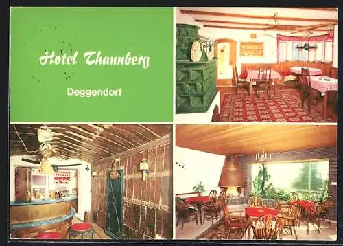 AK Deggendorf, Hotel Thannberg, Innenansichten