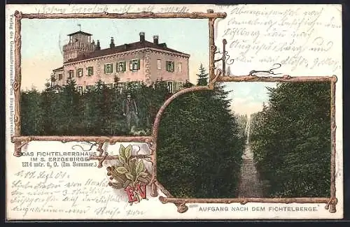 AK Oberwiesenthal, Fichtelberghaus, Aufgang nach dem Fichtelberge