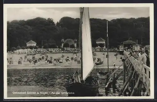 AK Göhren / Rügen, Partie an der Seebrücke
