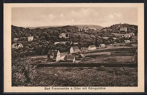 AK Bad Freienwalde a. O., Ortsansicht mit Königshöhe