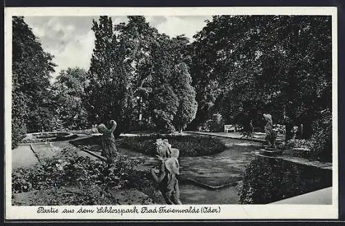 AK Bad Freienwalde /Oder, Partie aus dem Schlosspark