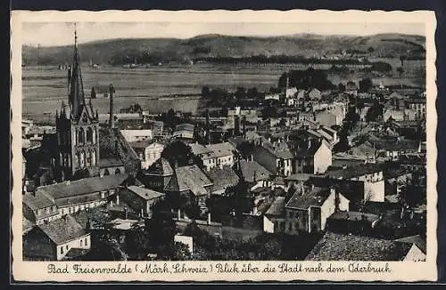 AK Bad Freienwalde /Märk. Schweiz, Blick über die Stadt auf den Oderbruch