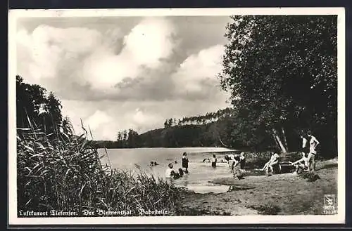 AK Tiefensee / Oberbarnim, Badestelle am Blumenthal