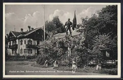 AK Kochel am See /Bayr. Hochland, Schmied-von-Kochel-Denkmal