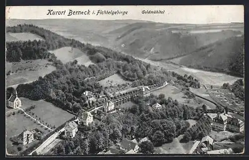 AK Berneck / Fichtelgebirge, Goldmühltal, Luftbild