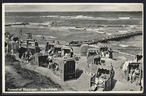 AK Nienhagen / Ostseebad, Strandleben mit Strandkörben