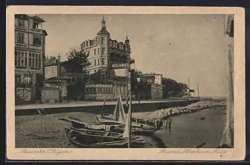 AK Sassnitz, Strand, Hotel am Meer