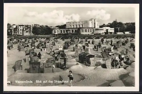 AK Warnemünde, Blick auf das Strandhaus