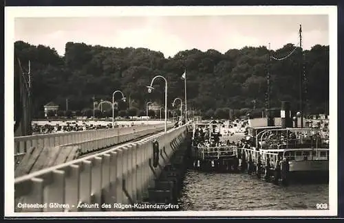 AK Göhren / Rügen, Ankunft des Rügen-Küstendampfers