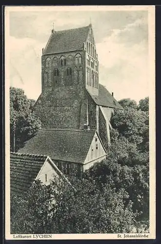 AK Lychen, Blick auf die St. Johanniskirche
