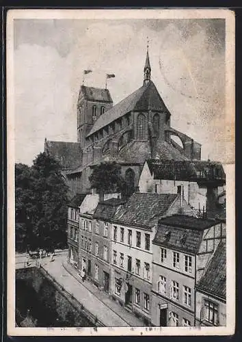 AK Wismar, Blick auf die St. Nikolaikirche