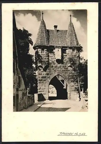 Foto-AK Iphofen, Blick auf das Stadttor