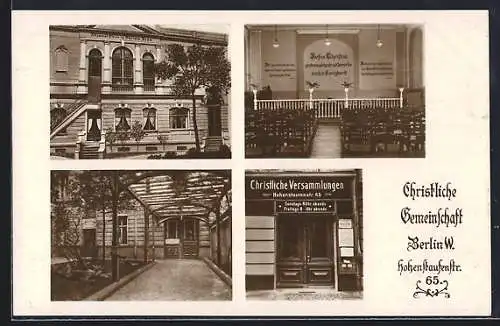 AK Berlin-Schöneberg, Christliche Gemeinschaft Berlin W., Hohenstaufenstrasse 65
