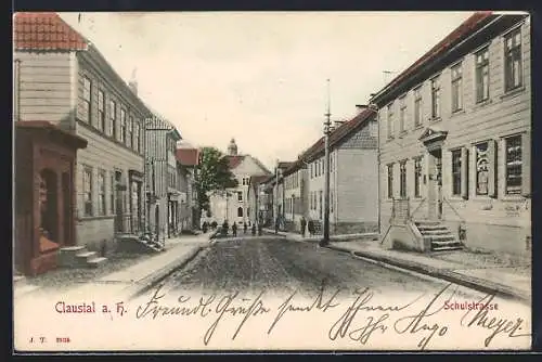 AK Clausthal a. H., Blick in die Schulstrasse