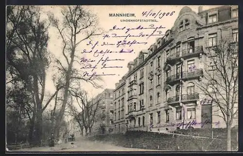 AK Mannheim, Strasse Lindenhofstadtteil