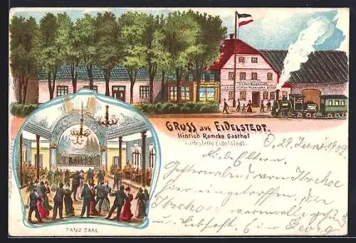 Lithographie Hamburg-Eidelstedt, Gasthof Hinrich Ramcke, Tanzsaal